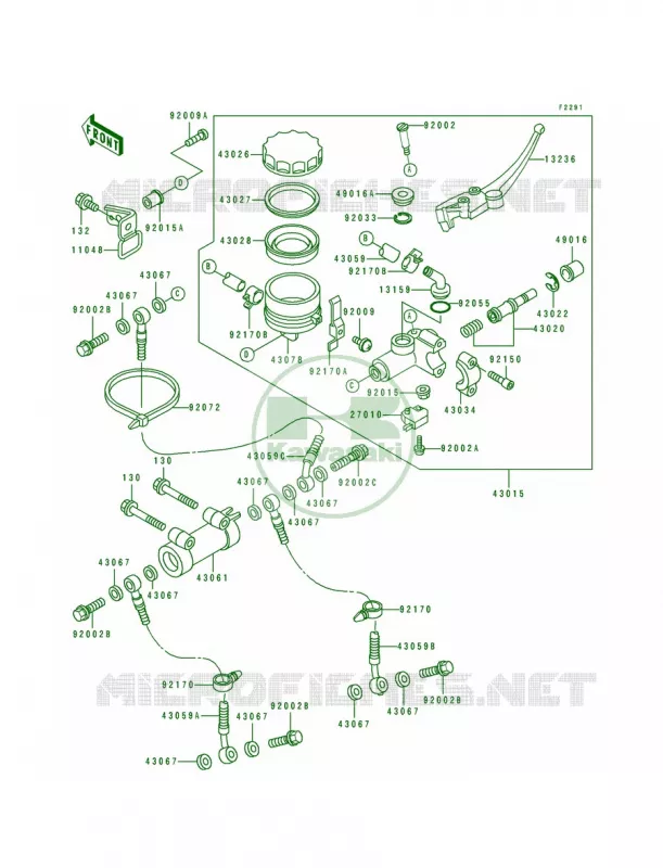 Front Master Cylinder Kawasaki MOTOS 750 1994 Ninja ZX-7R  ZX750-M2