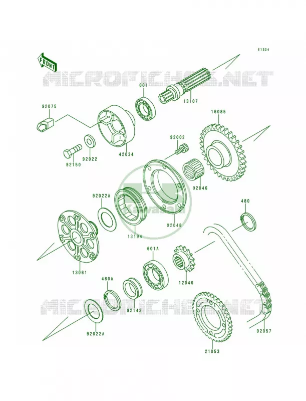 Generator Shaft Kawasaki MOTOS 900 1994 Ninja ZX-9R  ZX900-B1