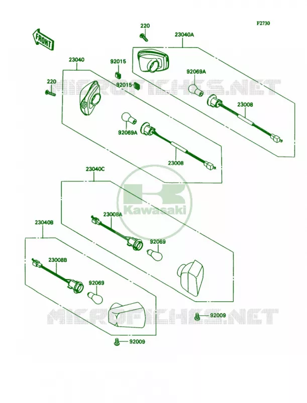 Turn Signal Kawasaki MOTOS 1100 1993 Ninja ZX-11  ZX1100-C4