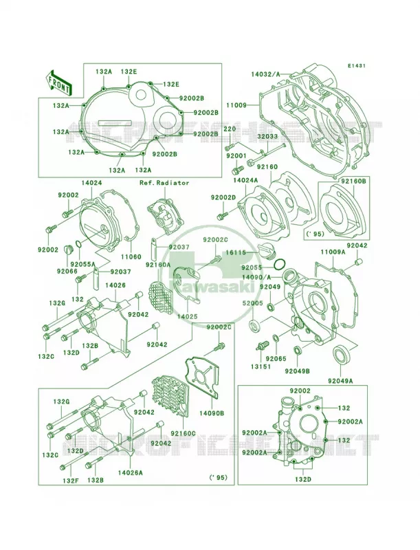 Engine Covers Kawasaki MOTOS 1100 1993 Ninja ZX-11  ZX1100-D1