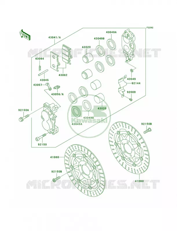Front Brake Kawasaki MOTOS 1100 1993 Ninja ZX-11  ZX1100-D1