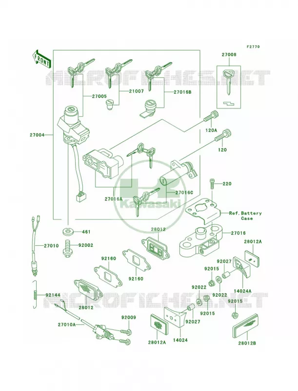 Ignition SwitchLocksReflectors Kawasaki MOTOS 1100 1993 Ninja ZX-11  ZX1100-D1