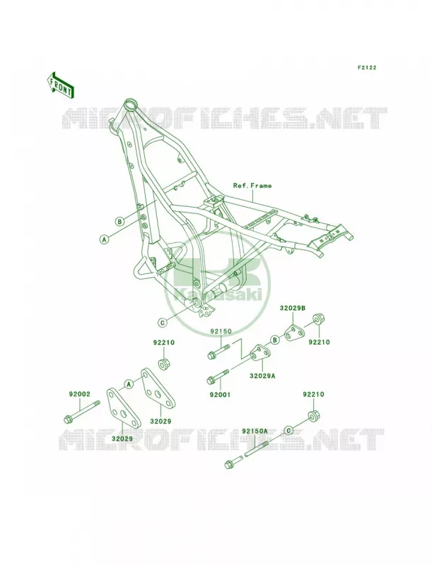 Engine Mount Kawasaki MOTOS 300 2002 KLX300R  KLX300-A7