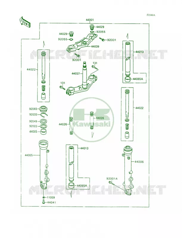 Front Fork Kawasaki MOTOS 600 1993 Ninja 600R  ZX600-C6