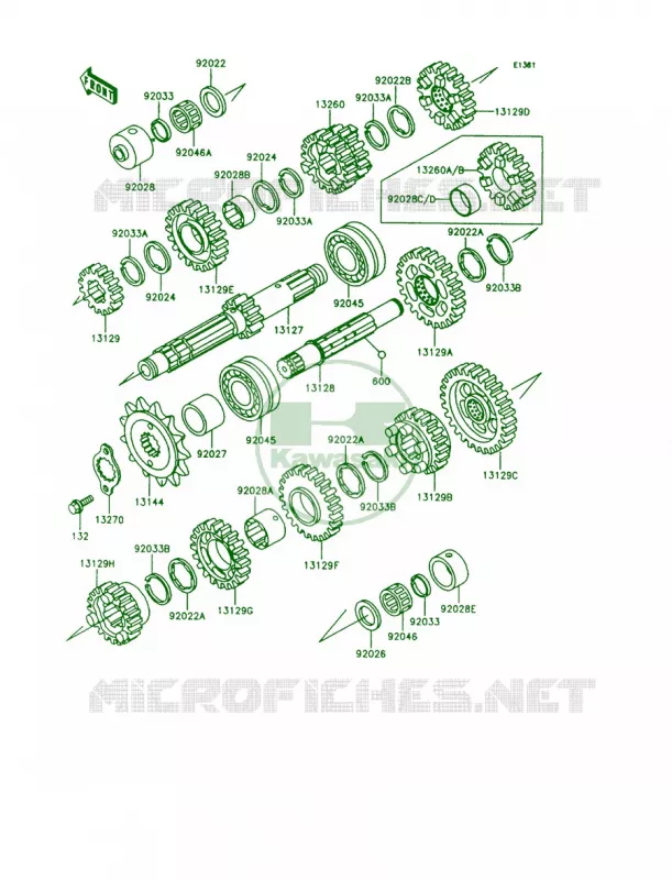 Transmission Kawasaki MOTOS 600 1993 Ninja 600R  ZX600-C6
