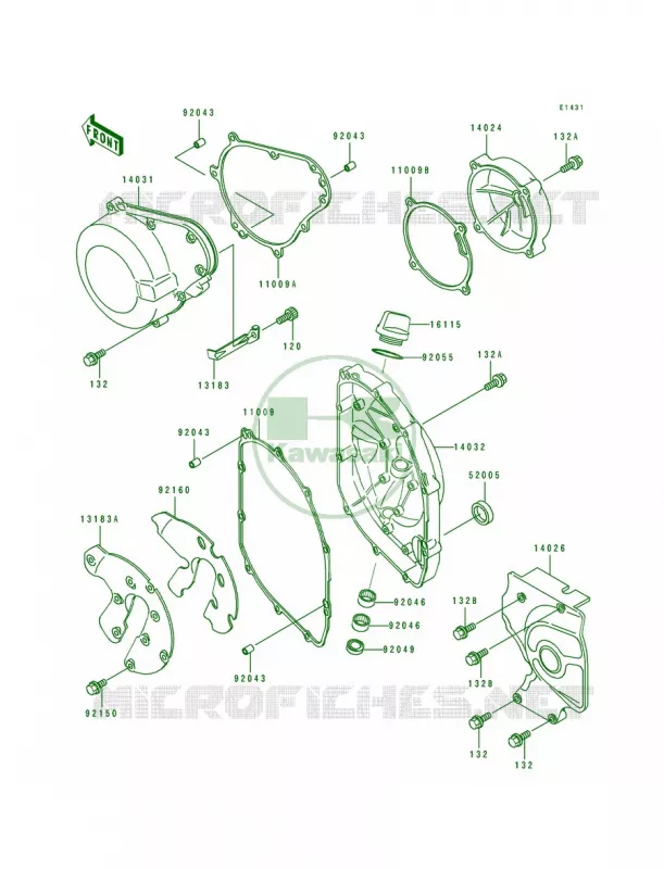 Engine Cover Kawasaki MOTOS 600 1993 Ninja ZX-6  ZX600-D4