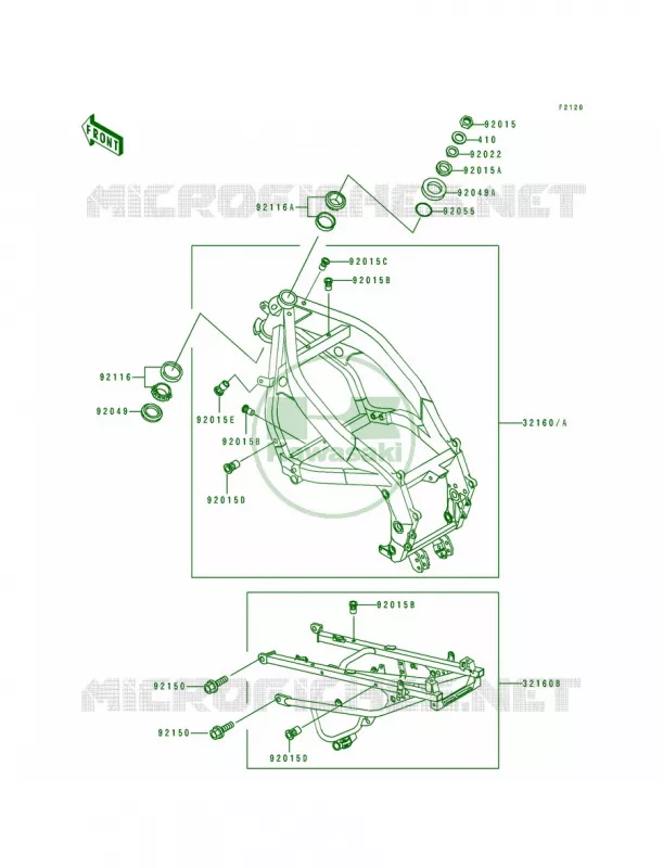 Frame Kawasaki MOTOS 600 1993 Ninja ZX-6  ZX600-D4