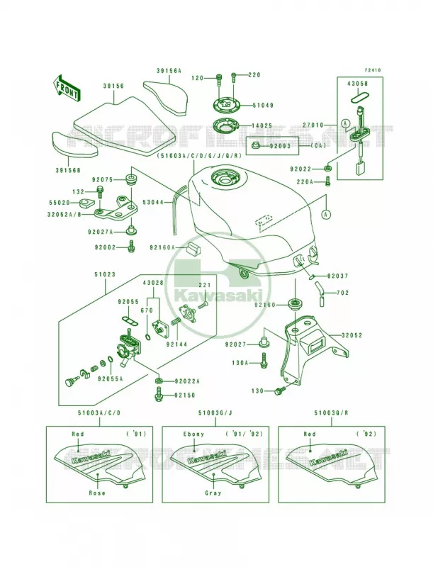 Fuel TankZX600-D2D3 Kawasaki MOTOS 600 1993 Ninja ZX-6  ZX600-D4