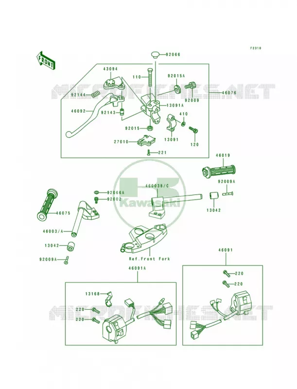 Handlebar Kawasaki MOTOS 600 1993 Ninja ZX-6  ZX600-D4