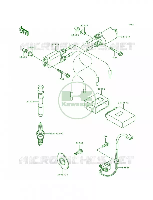 Ignition Coil Kawasaki MOTOS 600 1993 Ninja ZX-6  ZX600-D4