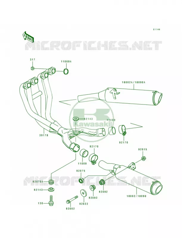 Muffler Kawasaki MOTOS 600 1993 Ninja ZX-6  ZX600-D4