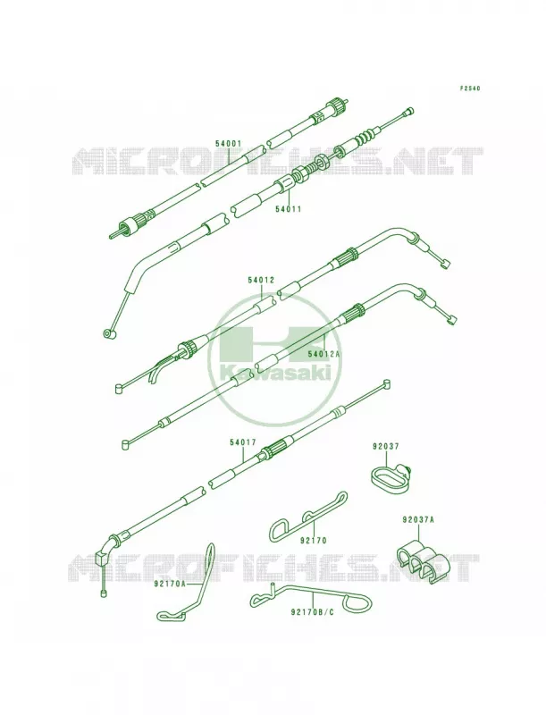 Cables Kawasaki MOTOS 600 1993 Ninja ZX-6  ZX600-E1