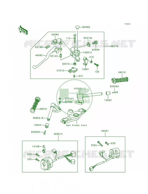 Handlebar Kawasaki MOTOS 600 1993 Ninja ZX-6  ZX600-E1
