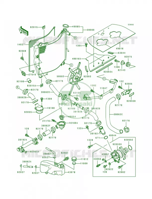 Radiator Kawasaki MOTOS 750 1993 Ninja ZX-7  ZX750-L1