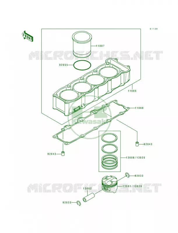 CylinderPistons Kawasaki MOTOS 750 1993 Ninja ZX-7R  ZX750-M1
