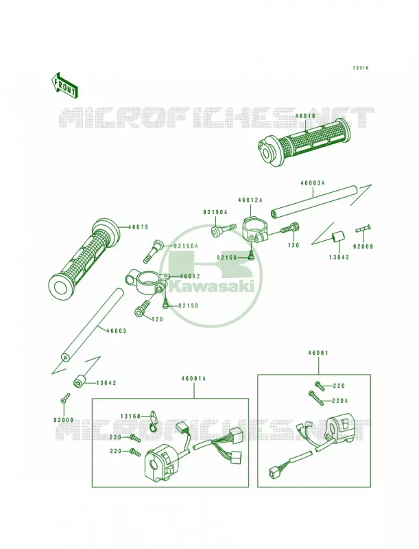 Handlebar Kawasaki MOTOS 750 1993 Ninja ZX-7R  ZX750-M1