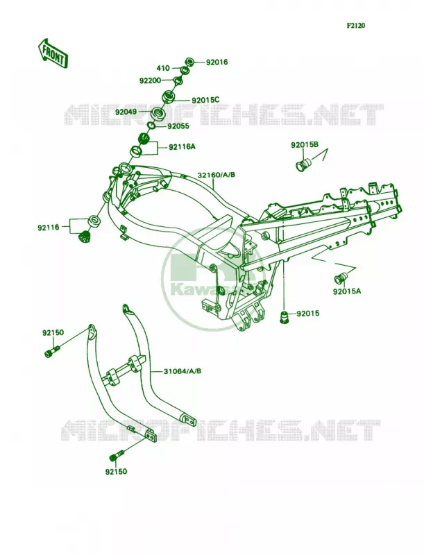 Frame Kawasaki MOTOS 1100 1992 Ninja ZX-11  ZX1100-C3