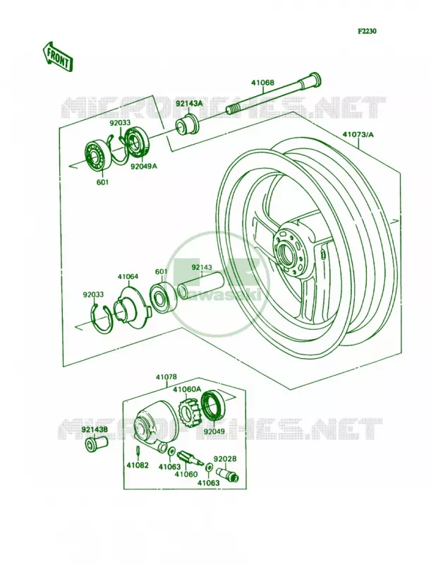 Front Hub Kawasaki MOTOS 1100 1992 Ninja ZX-11  ZX1100-C3