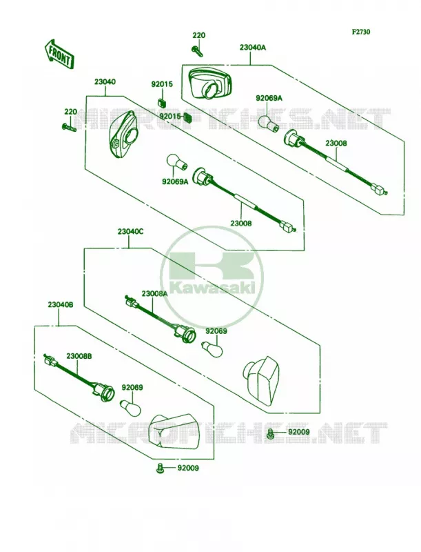 Turn Signal Kawasaki MOTOS 1100 1992 Ninja ZX-11  ZX1100-C3