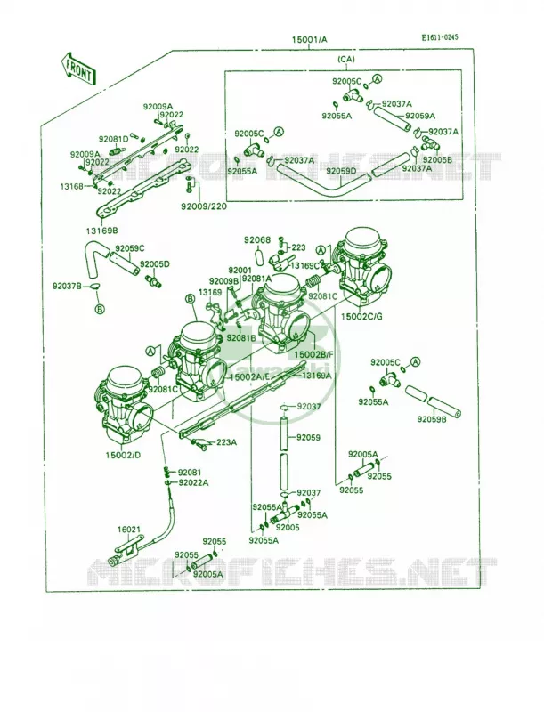 Carburetor Kawasaki MOTOS 600 1992 Ninja 600R  ZX600-C5