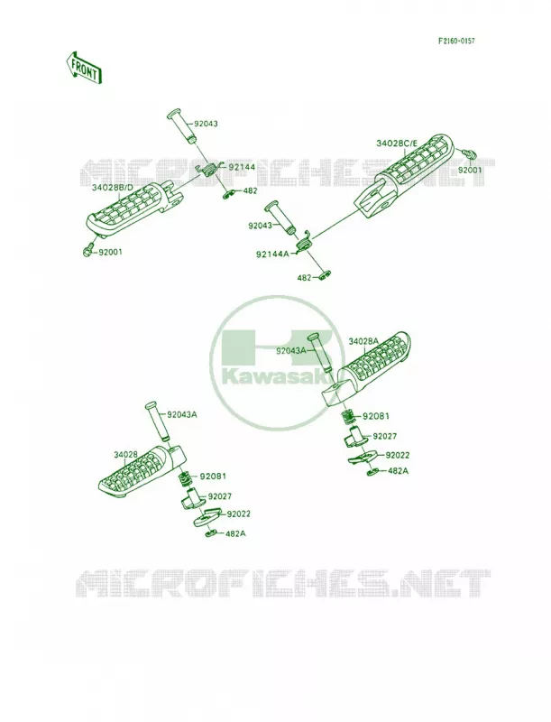 Footrests Kawasaki MOTOS 600 1992 Ninja 600R  ZX600-C5