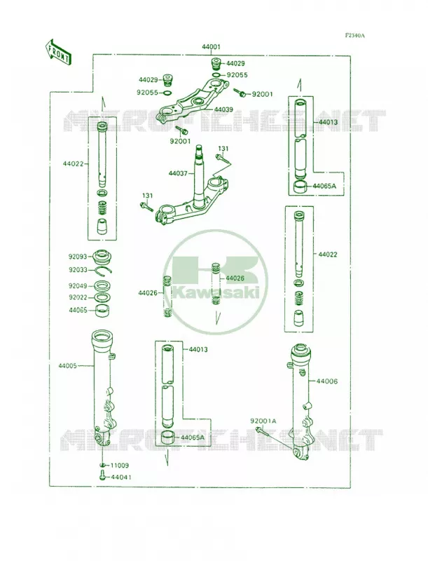 Front Fork Kawasaki MOTOS 600 1992 Ninja 600R  ZX600-C5