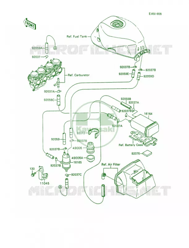 Fuel Evaporative System Kawasaki MOTOS 600 1992 Ninja 600R  ZX600-C5