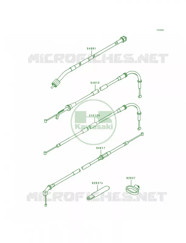 Cable Kawasaki MOTOS 750 1992 Ninja ZX-7  ZX750-J2