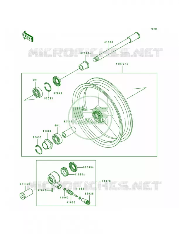 Front Hub Kawasaki MOTOS 750 1992 Ninja ZX-7  ZX750-J2
