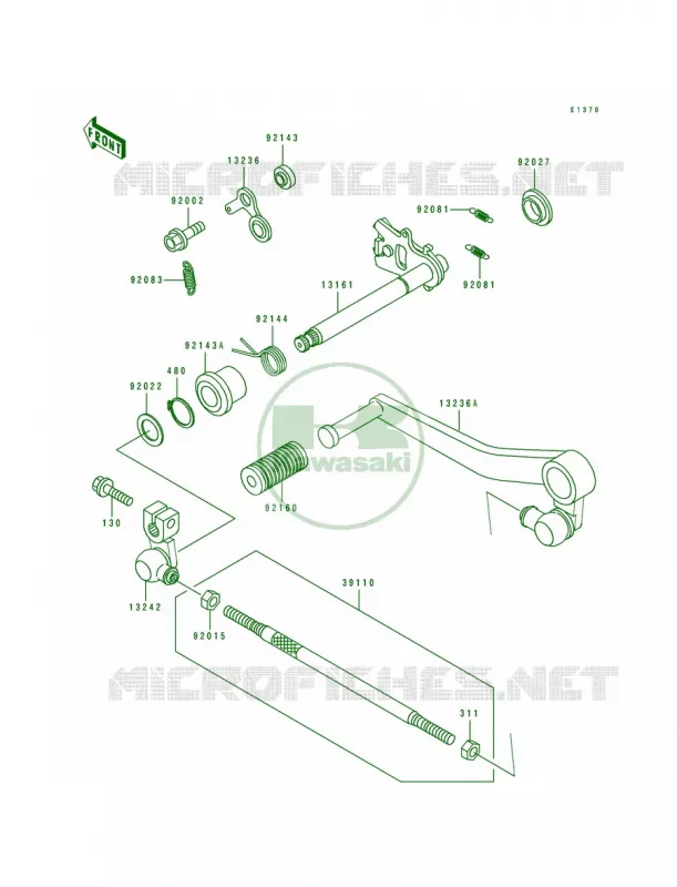 Gear Change Mechanism Kawasaki MOTOS 750 1992 Ninja ZX-7  ZX750-J2