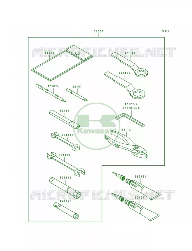 Tool Kawasaki MOTOS 750 1992 Ninja ZX-7  ZX750-J2