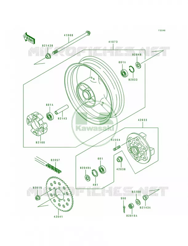 Rear Hub Kawasaki MOTOS 750 1992 Ninja ZX-7R  ZX750-K2