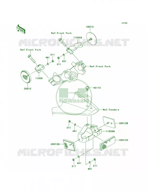 ReflectorsCN Kawasaki MOTOS 110 2013 KLX110  KLX110CDF