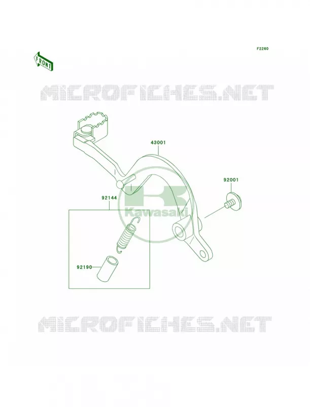 Brake Pedal Kawasaki MOTOS 200 2001 KDX200  KDX200-H7
