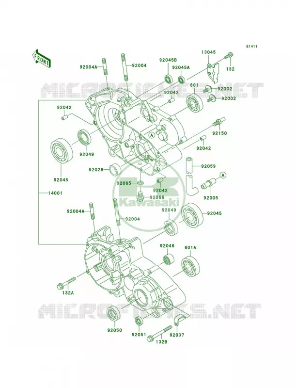 Crankcase Kawasaki MOTOS 200 2001 KDX200  KDX200-H7