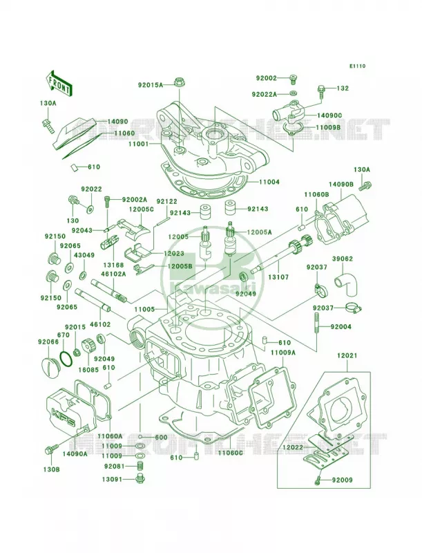 Cylinder HeadCylinder Kawasaki MOTOS 200 2001 KDX200  KDX200-H7