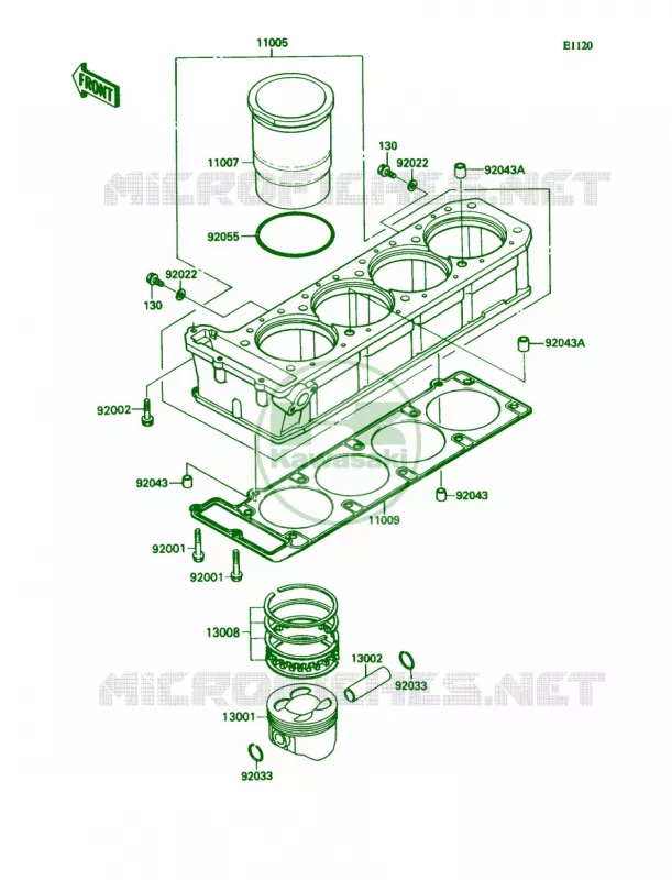 CylinderPiston Kawasaki MOTOS 1100 1991 Ninja ZX-11  ZX1100-C2