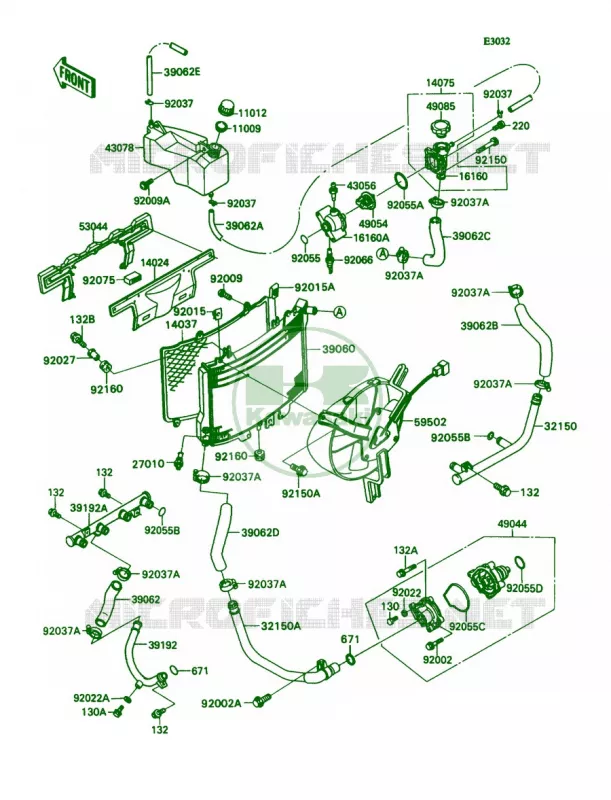 Radiator Kawasaki MOTOS 1100 1991 Ninja ZX-11  ZX1100-C2
