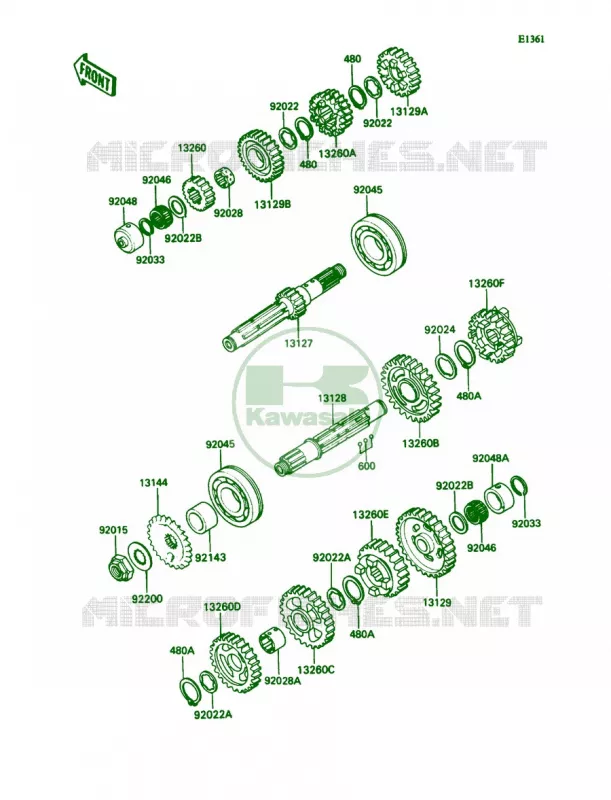 Transmission Kawasaki MOTOS 1100 1991 Ninja ZX-11  ZX1100-C2