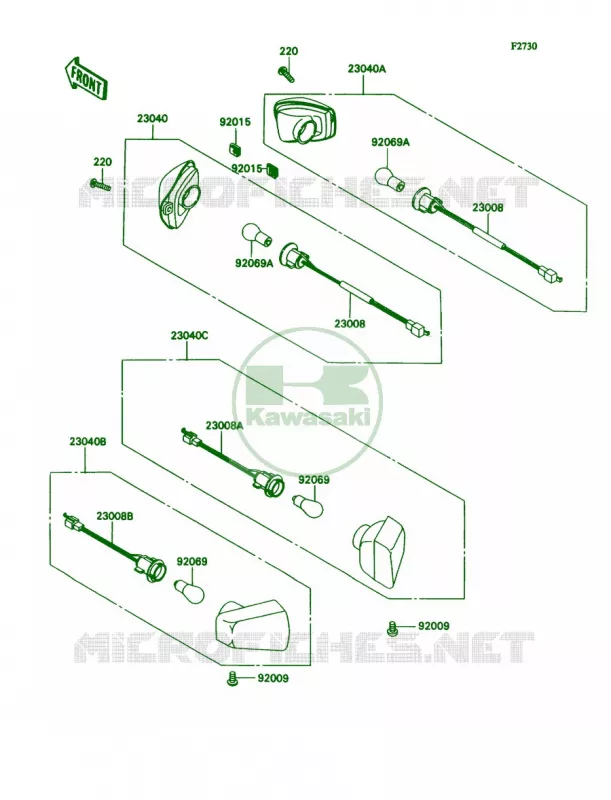 Turn Signal Kawasaki MOTOS 1100 1991 Ninja ZX-11  ZX1100-C2