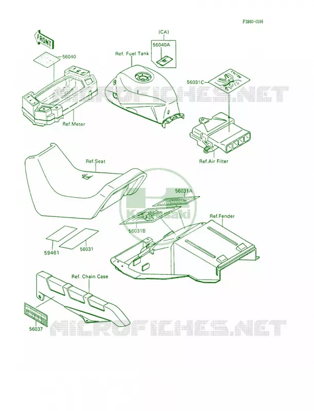 Labels Kawasaki MOTOS 600 1991 Ninja 600R  ZX600-C4