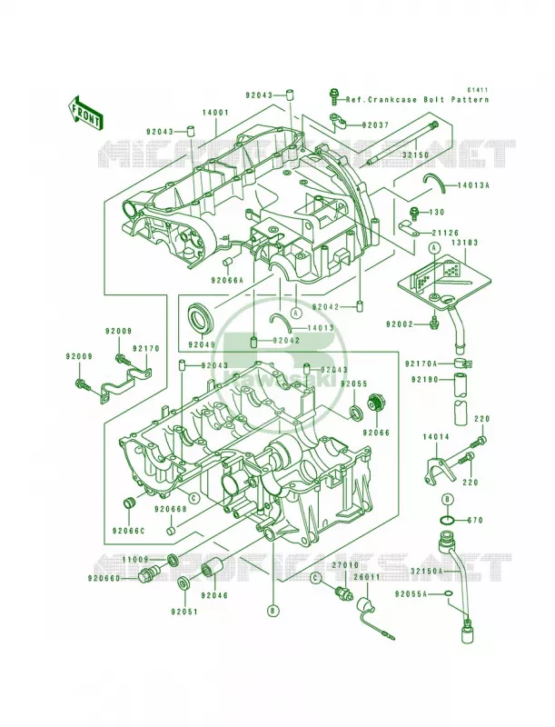 Crankcase Kawasaki MOTOS 600 1991 Ninja ZX-6  ZX600-D2
