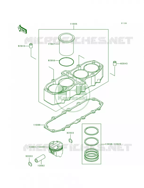 CylinderPiston Kawasaki MOTOS 600 1991 Ninja ZX-6  ZX600-D2
