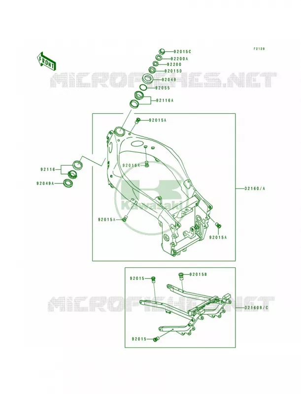 Frame Kawasaki MOTOS 750 1991 Ninja ZX-7  ZX750-J1