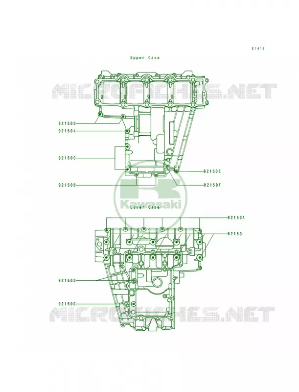 Crankcase Bolt Pattern Kawasaki MOTOS 750 1991 Ninja ZX-7R  ZX750-K1