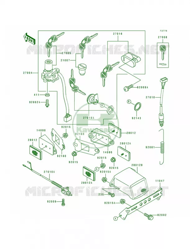 Ignition Switch Kawasaki MOTOS 750 1991 Ninja ZX-7R  ZX750-K1
