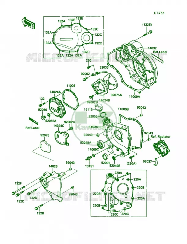 Engine Covers Kawasaki MOTOS 1000 1990 Ninja ZX-10  ZX1000-B3