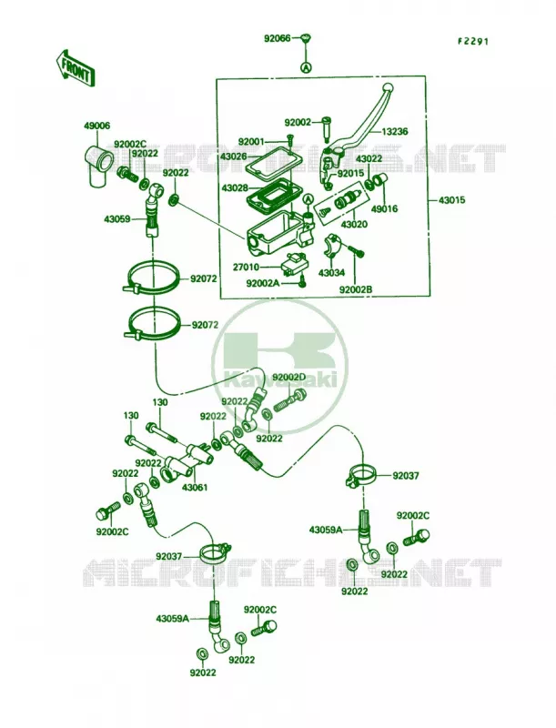 Front Master Cylinder Kawasaki MOTOS 1000 1990 Ninja ZX-10  ZX1000-B3