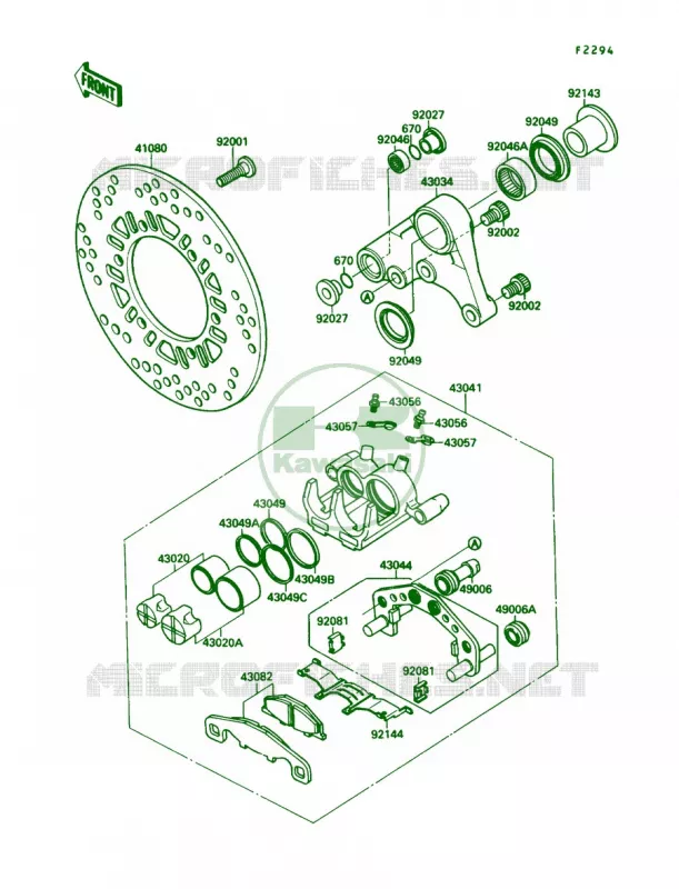 Rear Brake Kawasaki MOTOS 1000 1990 Ninja ZX-10  ZX1000-B3
