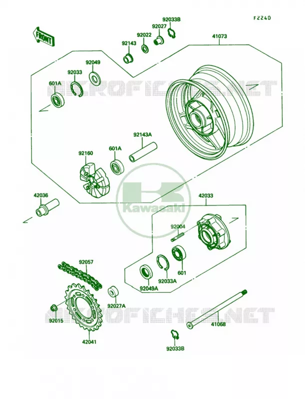 Rear WheelChain Kawasaki MOTOS 1000 1990 Ninja ZX-10  ZX1000-B3